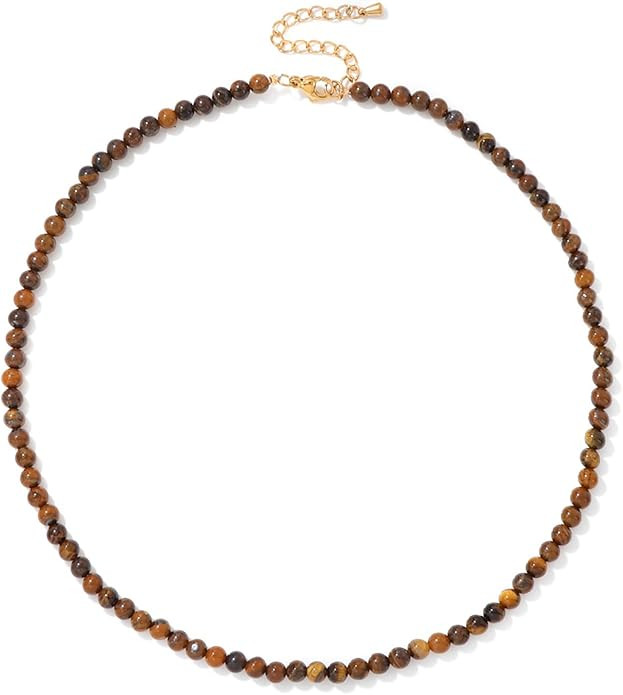 Lit Wall Crystal Necklaces for Women 4mm Handmade Natural Stone Choker Beaded Necklace Gemstone N... | Amazon (US)