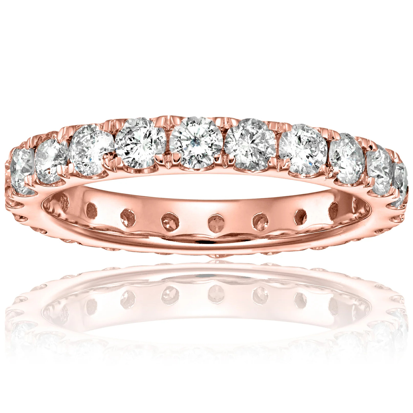2 cttw Diamond Eternity Ring for Women, Wedding Band in 14K Rose Gold Prong Set | Shop Simon