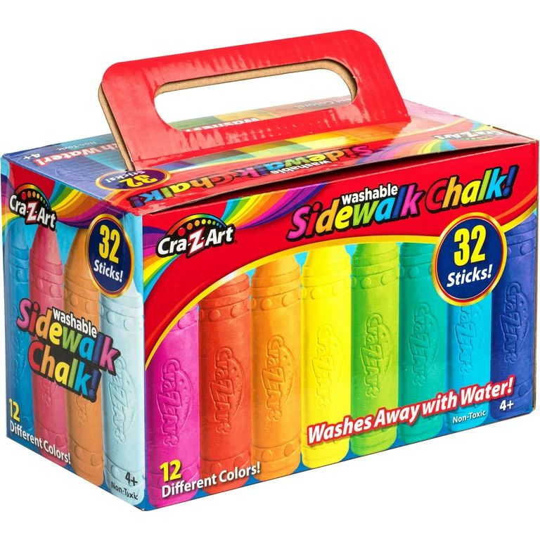 Cra-Z-Art Washable Sidewalk Chalk, 32 Count, Multicolor, Children to Adult | Walmart (US)