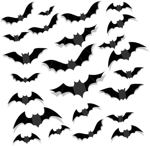 68Pcs Bats Wall Decor,Halloween Decorations 3D Bat Stickers,Halloween Decor Indoor Party Decorati... | Amazon (US)
