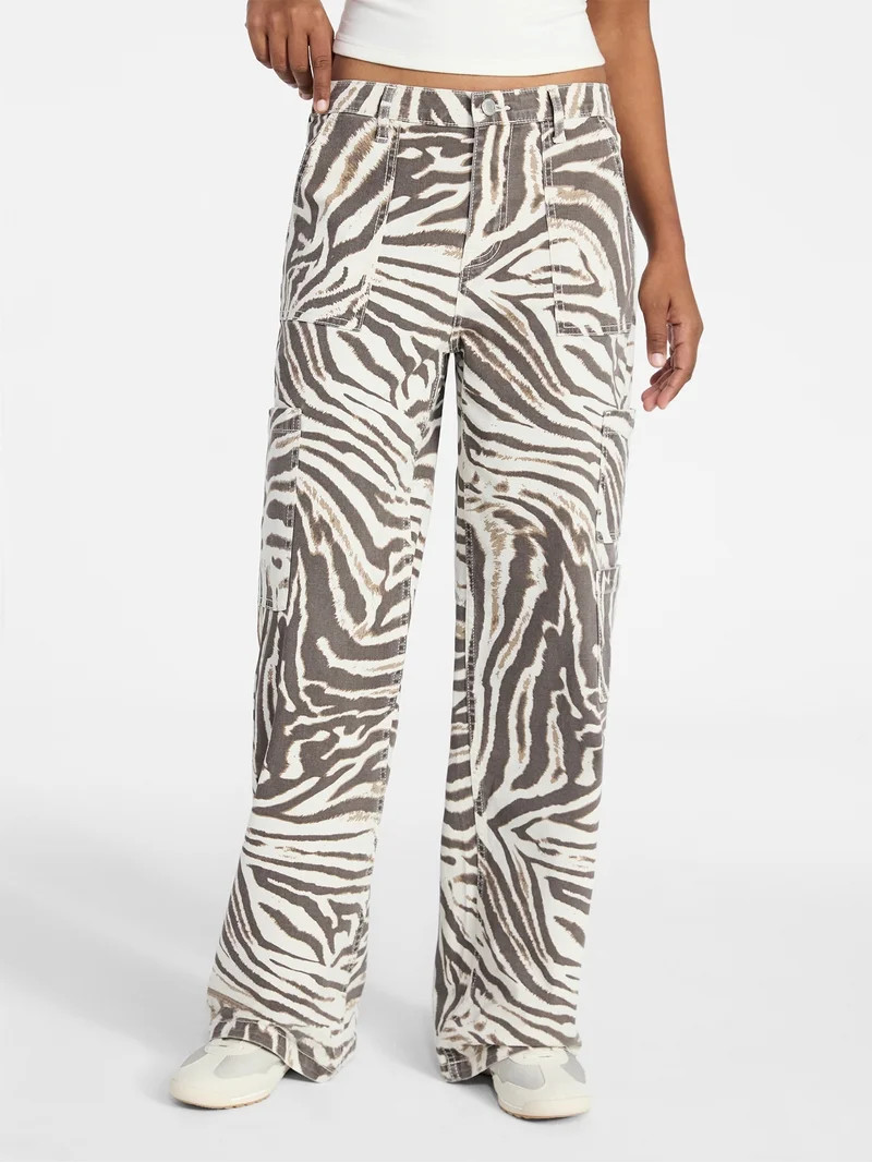 No Boundaries Wide Leg Cargo Pants, 33.5'' Inseam, Women's and Women's Plus Sizes XXS-4X | Walmart (US)