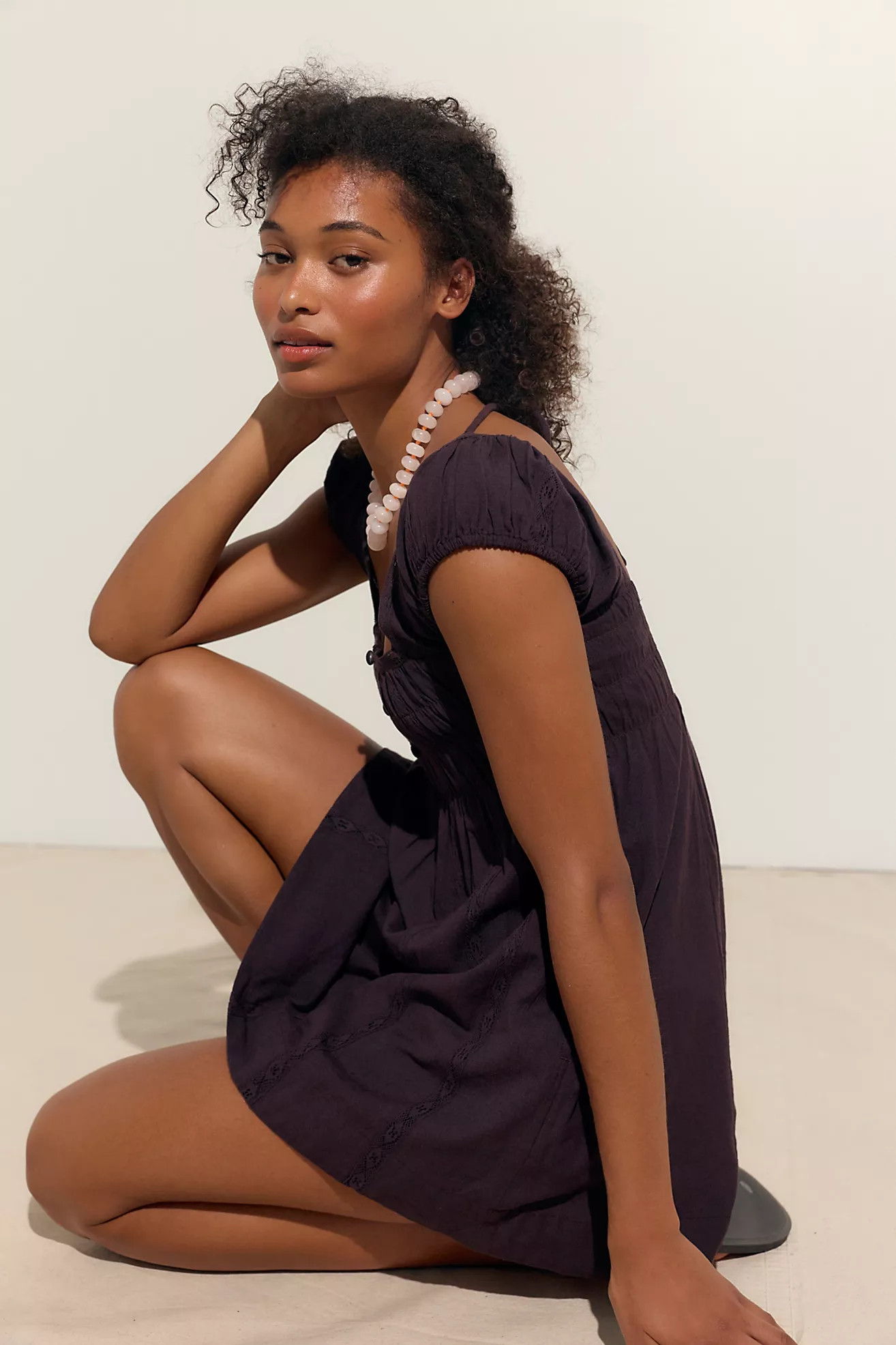 Nina Babydoll Cotton-Linen Mini Dress | Free People (Global - UK&FR Excluded)