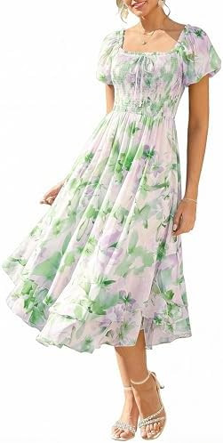 GRACE KARIN Womens Summer Floral Maxi Dress 2026 Flowy Wedding Guest Dress A Line Boho Dresses Fa... | Amazon (US)