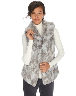 Grey Faux Fur Vest | White House Black Market