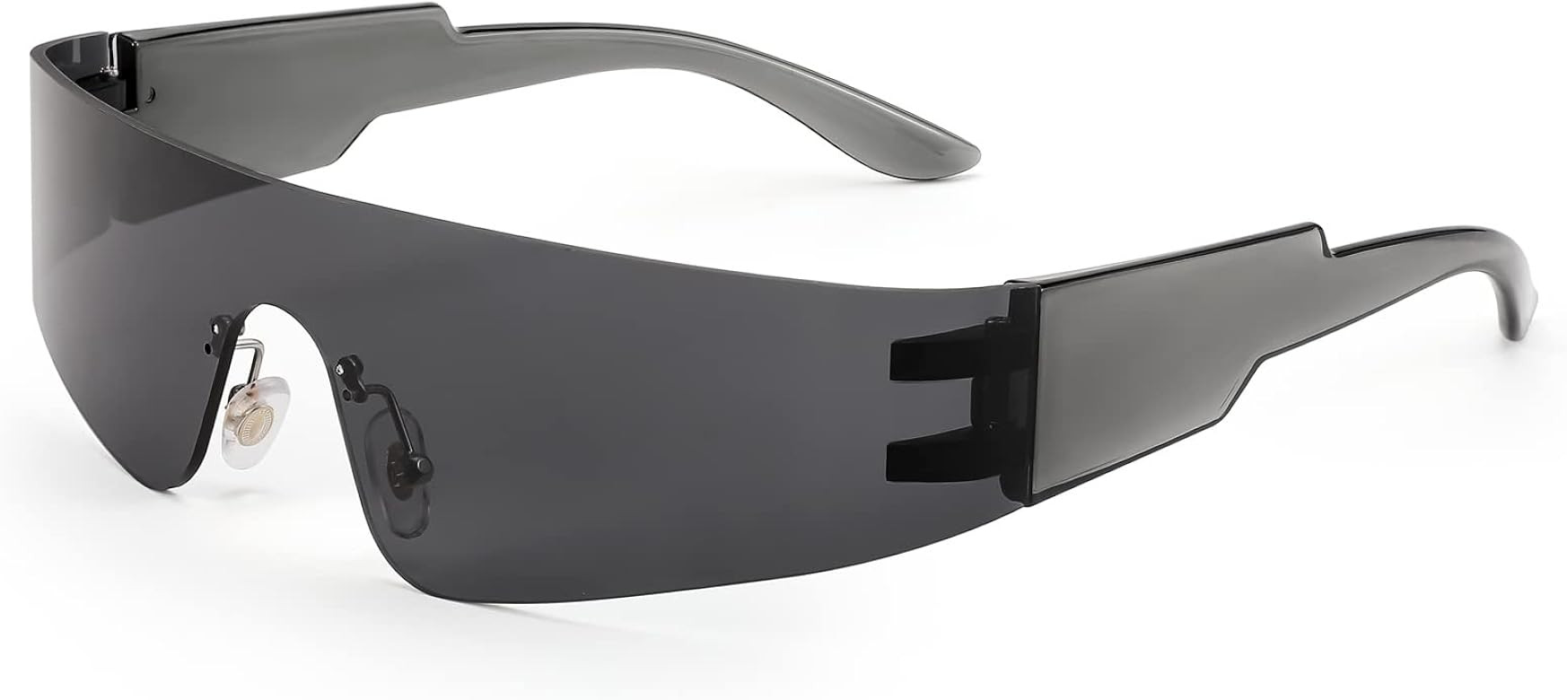 FEISEDY Futuristic Visor Punk Sunglasses Rimless One Piece Goggles Miorred Shades Women Men B2927 | Amazon (US)