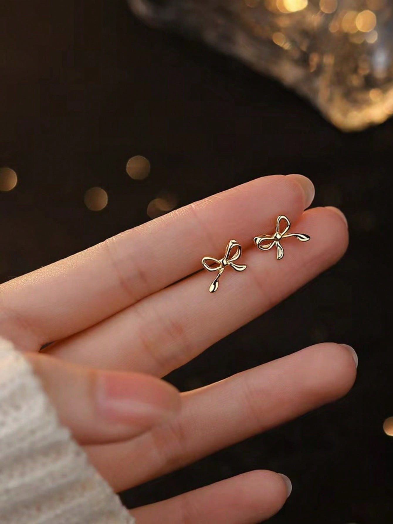 1pair Fashionable Simple Bow Knot Stud Earrings | SHEIN