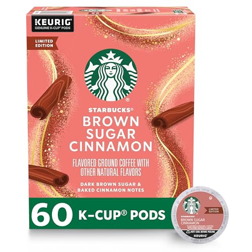 Starbucks K-Cup Coffee Pods, Flavored Hot or Iced Coffee, Brown Sugar Cinnamon, 60 Keurig Pods | Amazon (US)