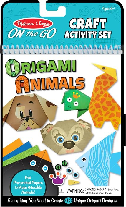 Melissa & Doug On The Go Origami Animals Craft Activity Set - 38 Stickers, 40 Origami Papers | Amazon (US)