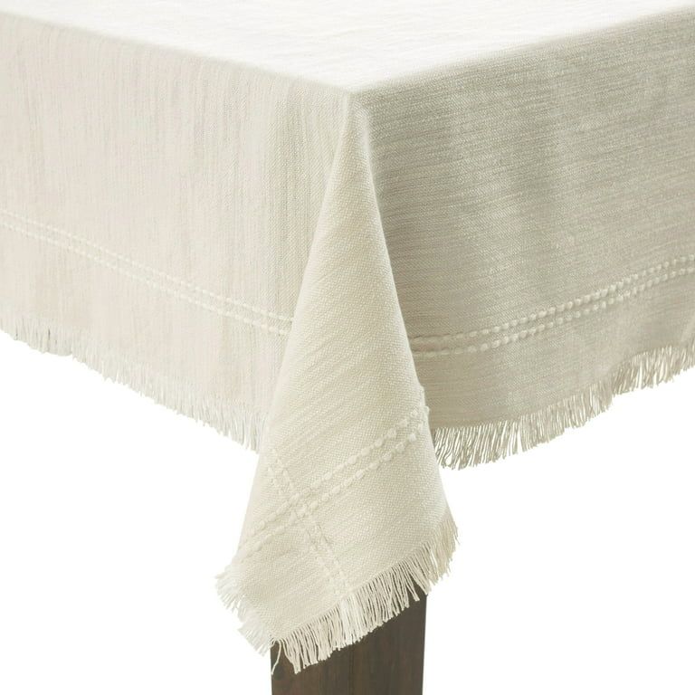 Better Homes and Gardens Beige Fringe Table Cloth Throw - 50"x50" | Walmart (US)