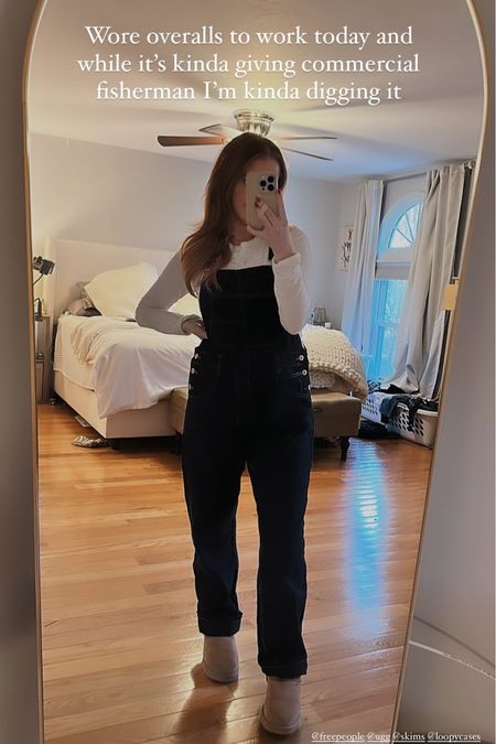 Wore some overalls with a long sleeve white tshirt 

#LTKstyletip #LTKworkwear