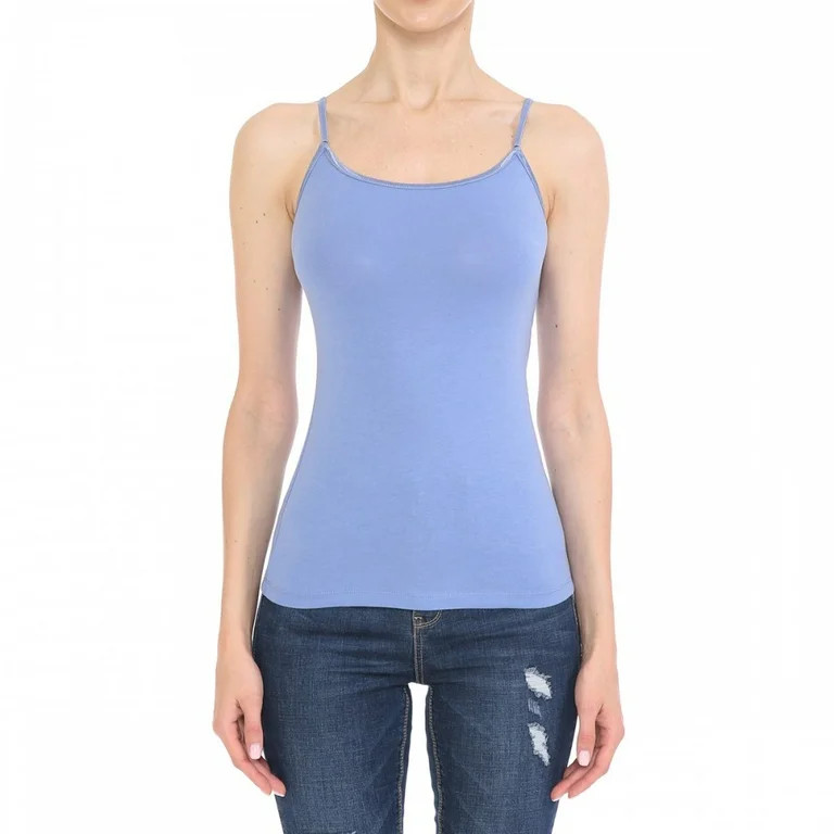WOMEN’S BASIC SOLID CAMISOLE ADJUSTABLE SPAGHETTI STRAP TANK TOP | Walmart (US)