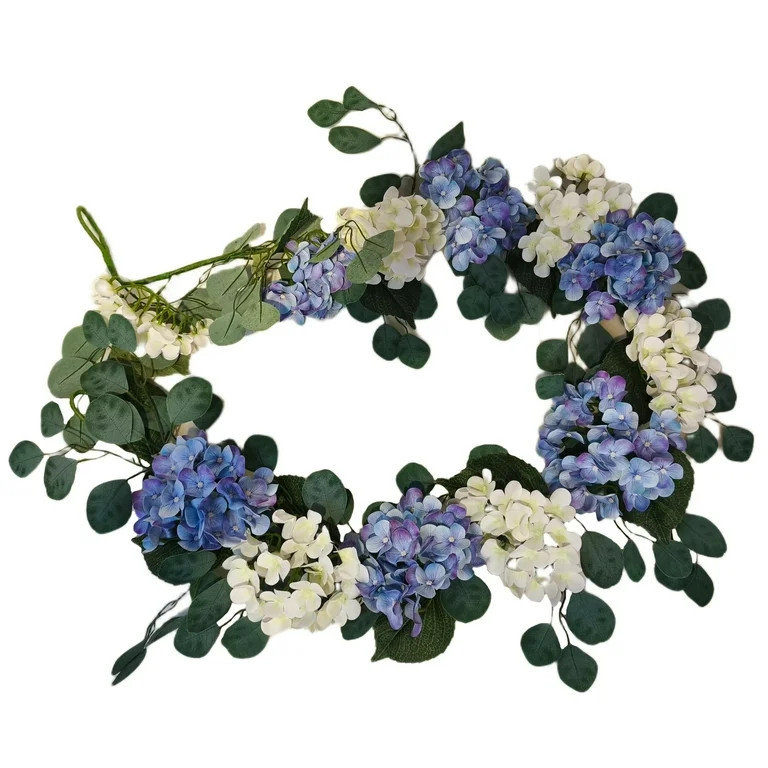 Hydrangea Garland, Blue and Cream, 6', Easter by Way To Celebrate | Walmart (US)