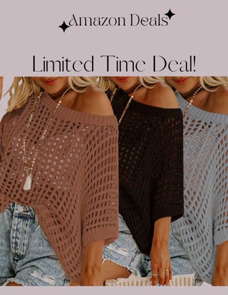 Amazon deals / Dokotoo Womens Summer Scoop Neck Short Sleeve Sweater Casual Crochet Hollow Out Knit Tops Pullover Shirts Beach Coverup / vacation outfit / resort wear / beach outfit / date night outfit 

#LTKSaleAlert #LTKFindsUnder50 #LTKTravel