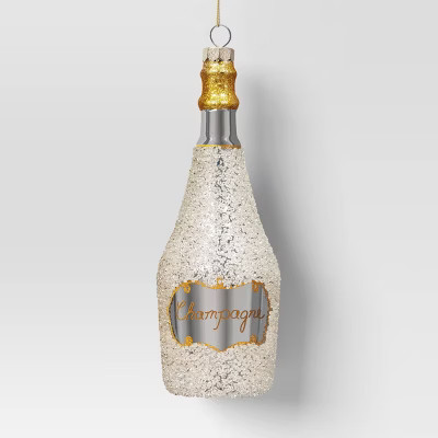 Christmas Glassed Beaded Champagne Bottle Ornament - Wondershop™ | Target