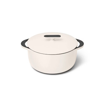 Caraway Home Enameled Cast Iron Dutch Oven with Lid Cream: 6.5 Qt, Hand Wash, Electric & Gas Compatible, 10.5" Diameter | Target