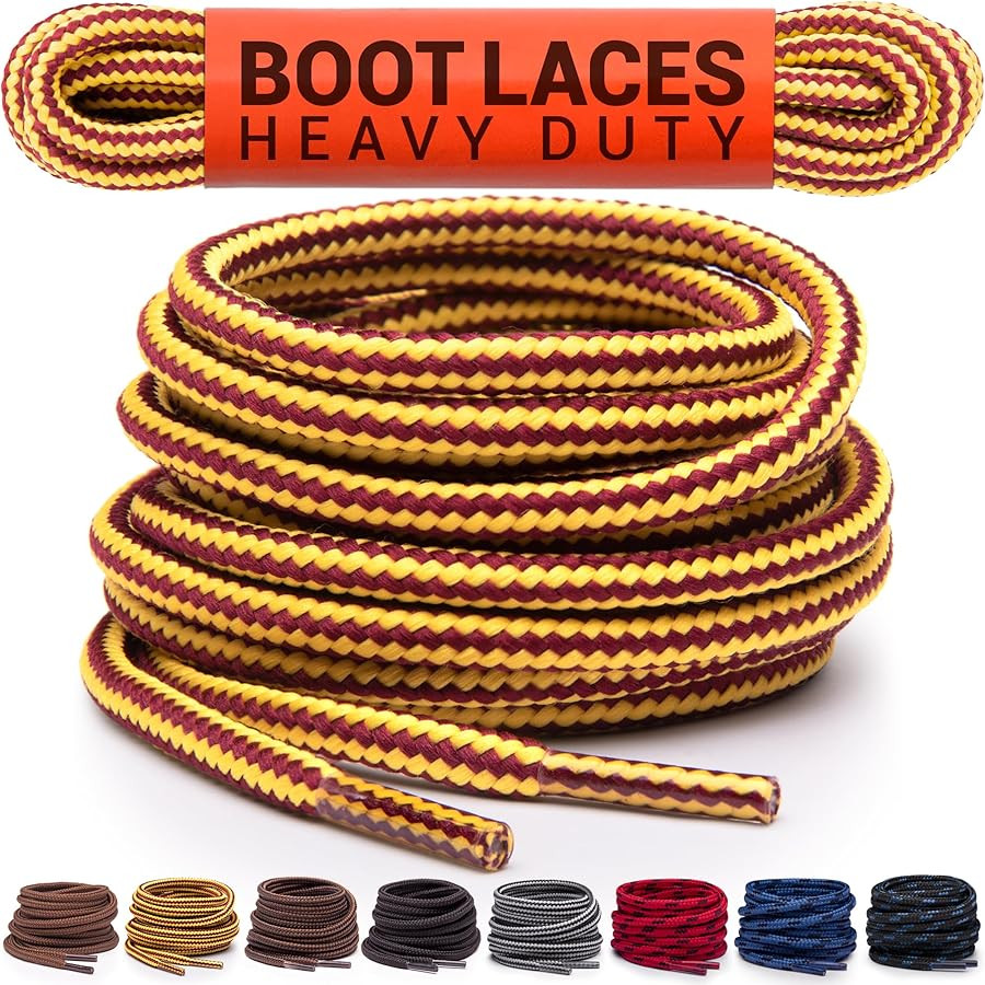 Miscly Round Boot Laces [1 Pair] Heavy Duty and Durable Shoelaces for Boots, Work Boots & Hiking ... | Amazon (US)