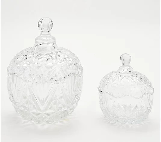 House No.9 by Home Love S/2 Vintage Embossed Candy Jars | QVC