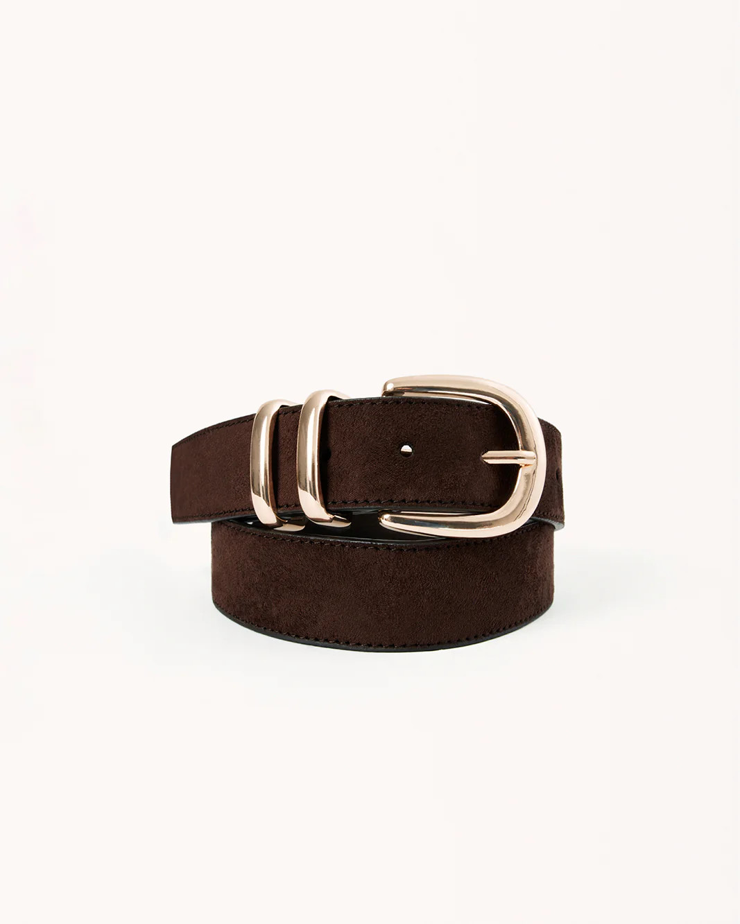 AMANI BELT - DARK CACAO SUEDE-GOLD - BELTS - Billini | Billini AU