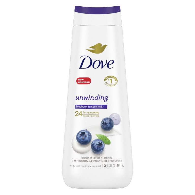 Dove Moisturizing Gentle Body Wash All Skin Type, Blueberry & Moon Milk, 20 oz | Walmart (US)