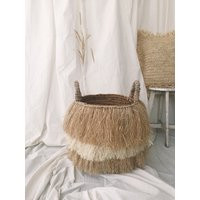 Fringe Natural Basket, Hula Big Laundry Straw Wicker Basket, Straw Basket, Basket With Handle, Straw | Etsy (US)