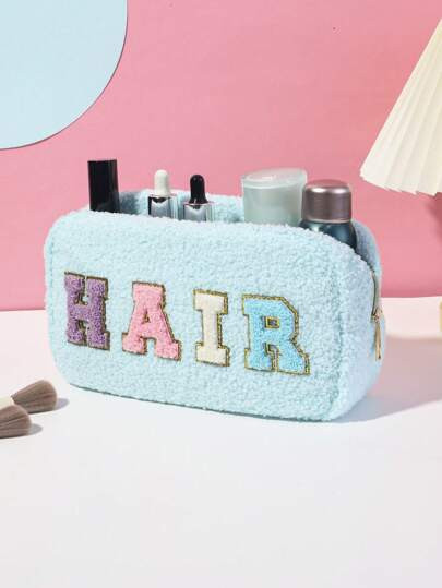 Letter Decor Make Up Bag Colorblock With Zipper
       
              
              $7.60       ... | SHEIN