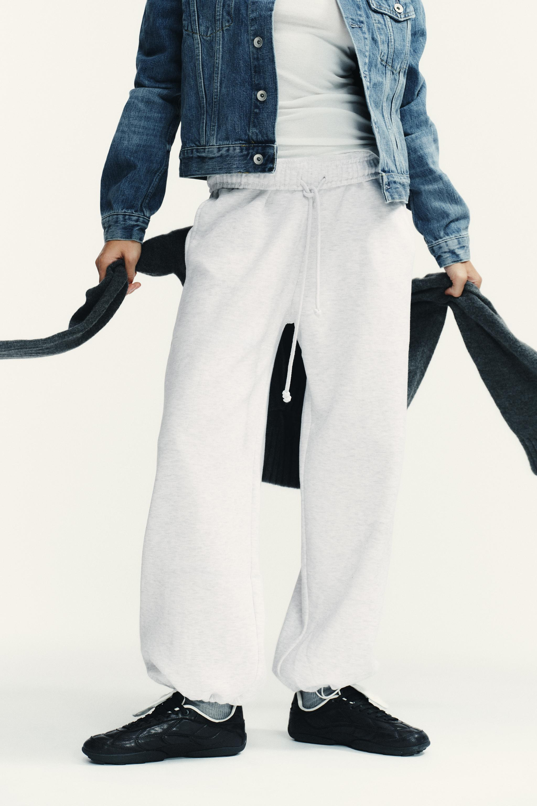 BASIC STRAIGHT PLUSH TROUSERS WITH ADJUSTABLE HEM | Zara UK