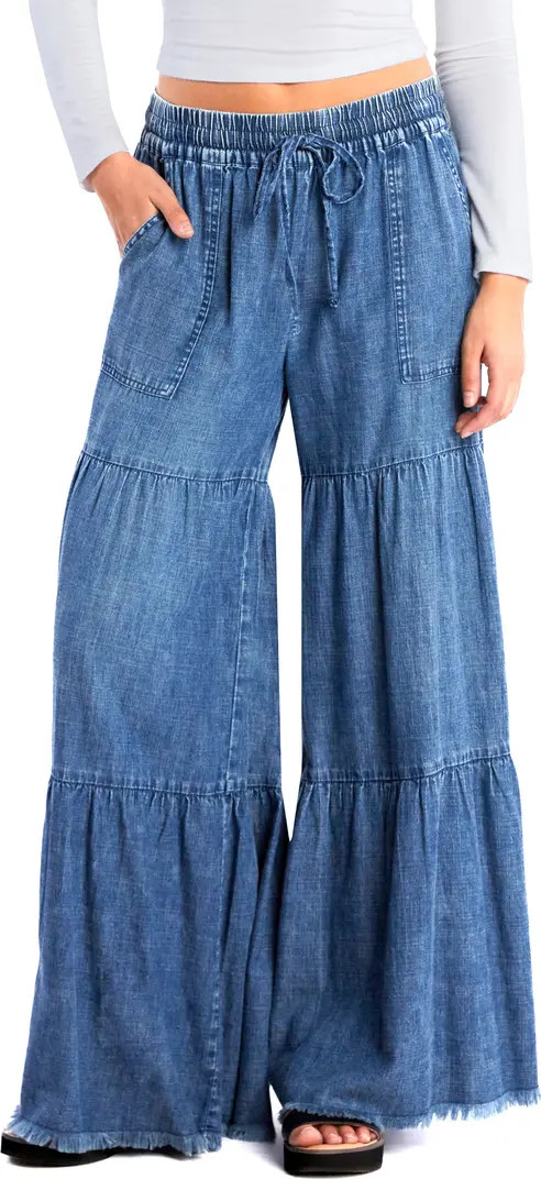 Fancy Cotton Blend Tiered Pants | Nordstrom