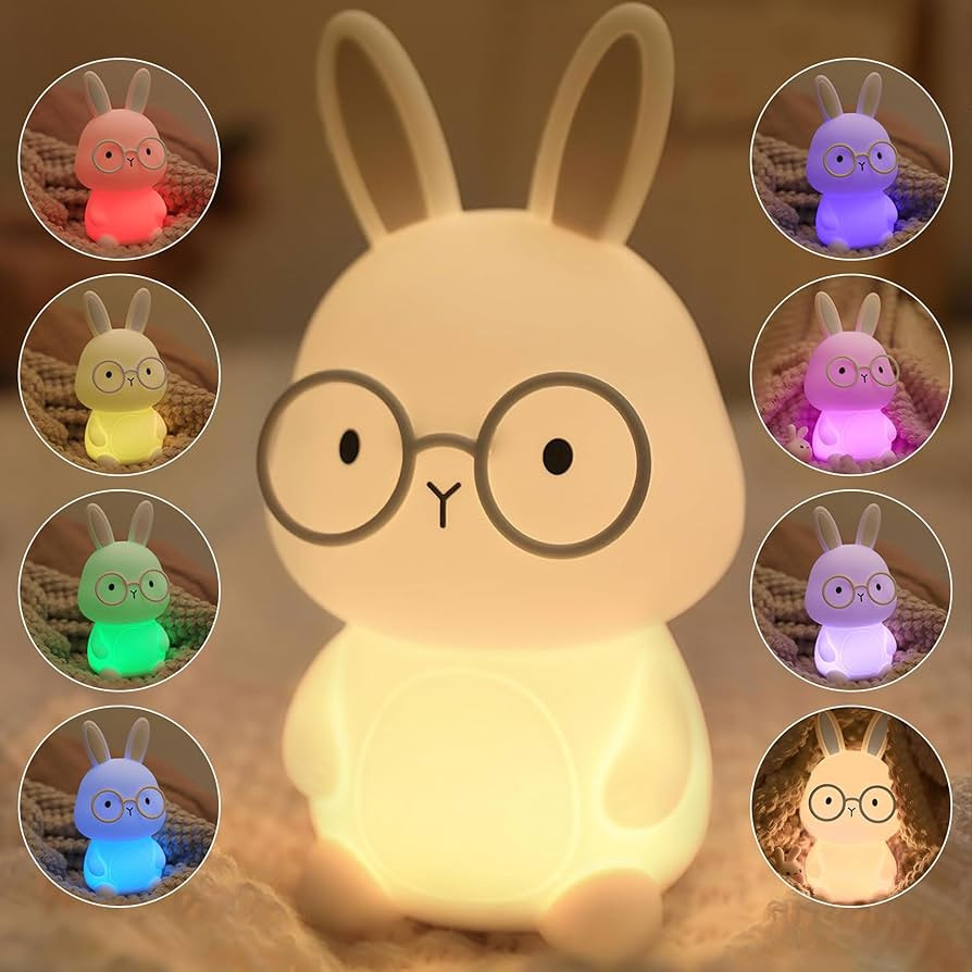 Bunny Night Light, Rabbit Night Lamp for Kids, Rechargeable LED Light for Easter Gift,Silicone La... | Amazon (CA)