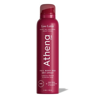 Athena Club Deodorant Dry Spray - Love Letter - 4oz | Target