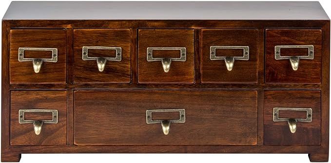 Label Holder Organizer Traditional Medicine Cabinet - Desktop Wide & Small Cabinet w/ 8 Drawers -... | Amazon (US)
