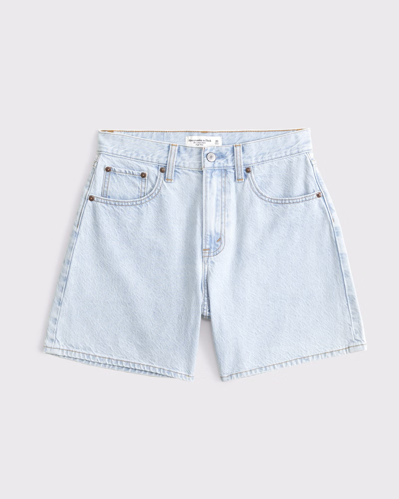 Abercrombie & Fitch Women's High Rise Loose Short in Light Wash - Size 30 | Abercrombie & Fitch (US)