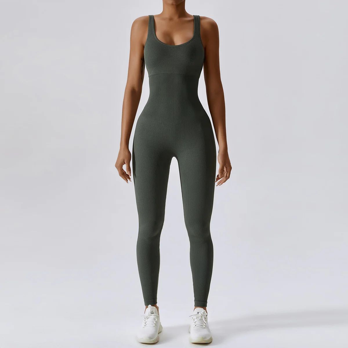 DYI Ribbed Seamless Bodysuit in Deep sage | DYI Define Your Inspiration