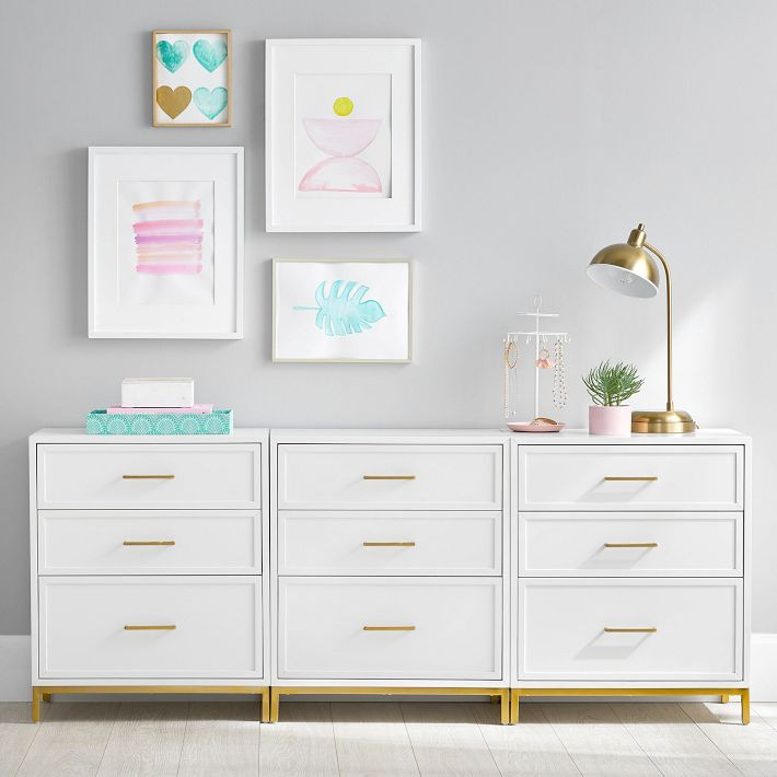 Blaire Triple 3-Drawer Wide Storage Cabinet | Pottery Barn Teen
