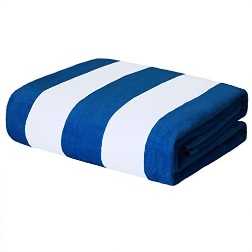 Exclusivo Mezcla 100% Cotton Large Cabana Stripe Beach Towel, Super Absorbent Soft Plush Pool Towel, | Amazon (US)