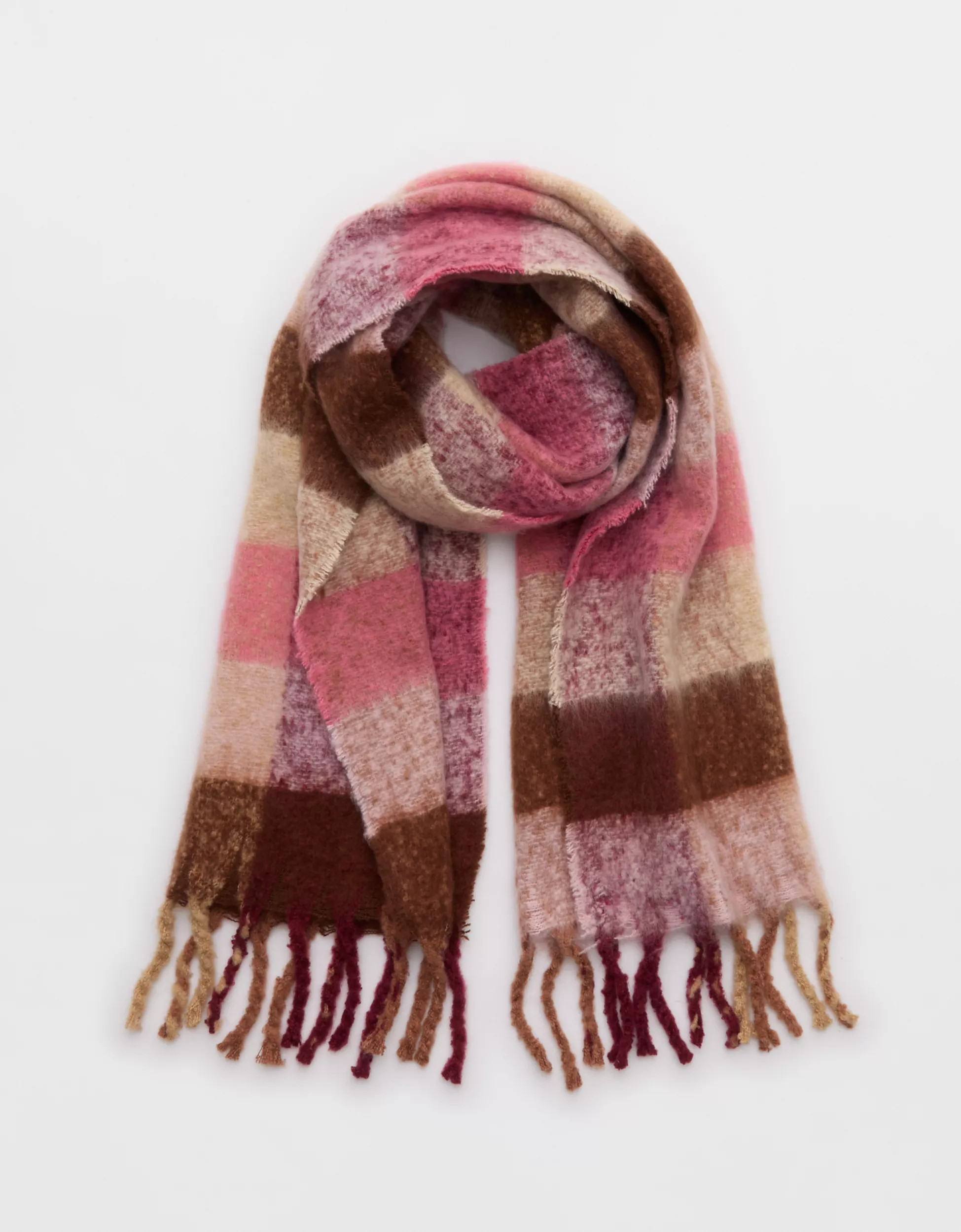 Aerie Fringe Plaid Blanket Scarf | Aerie
