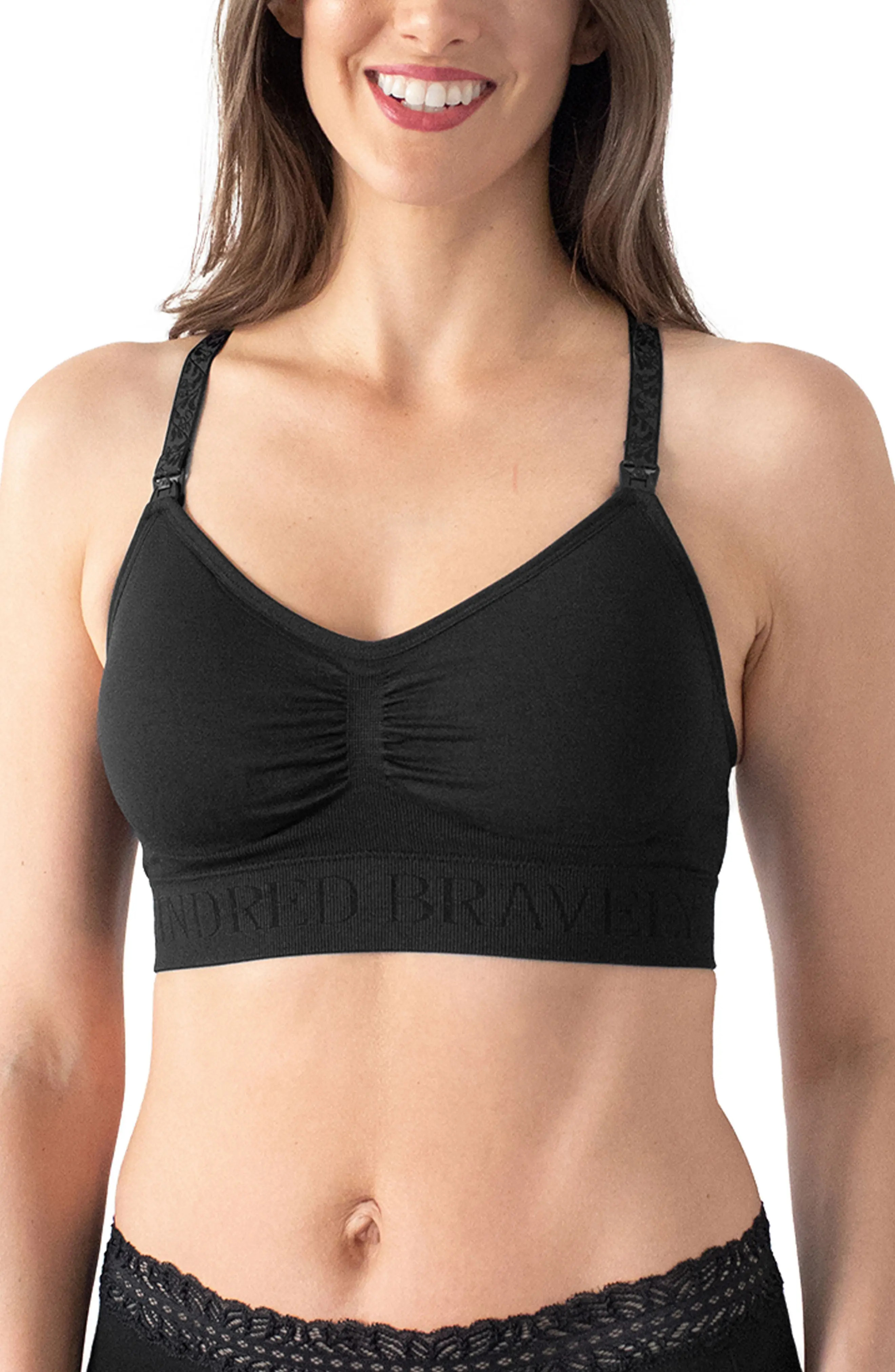 Kindred Bravely Simply Sublime Lace Racerback Nursing Bralette, Size X-Large in Black at Nordstrom | Nordstrom