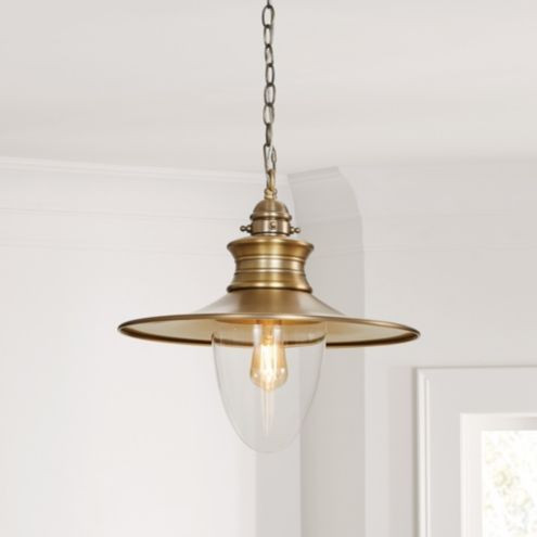 Noah Station Pendant Hanging Light Fixture Antique Brass | Ballard Designs, Inc.