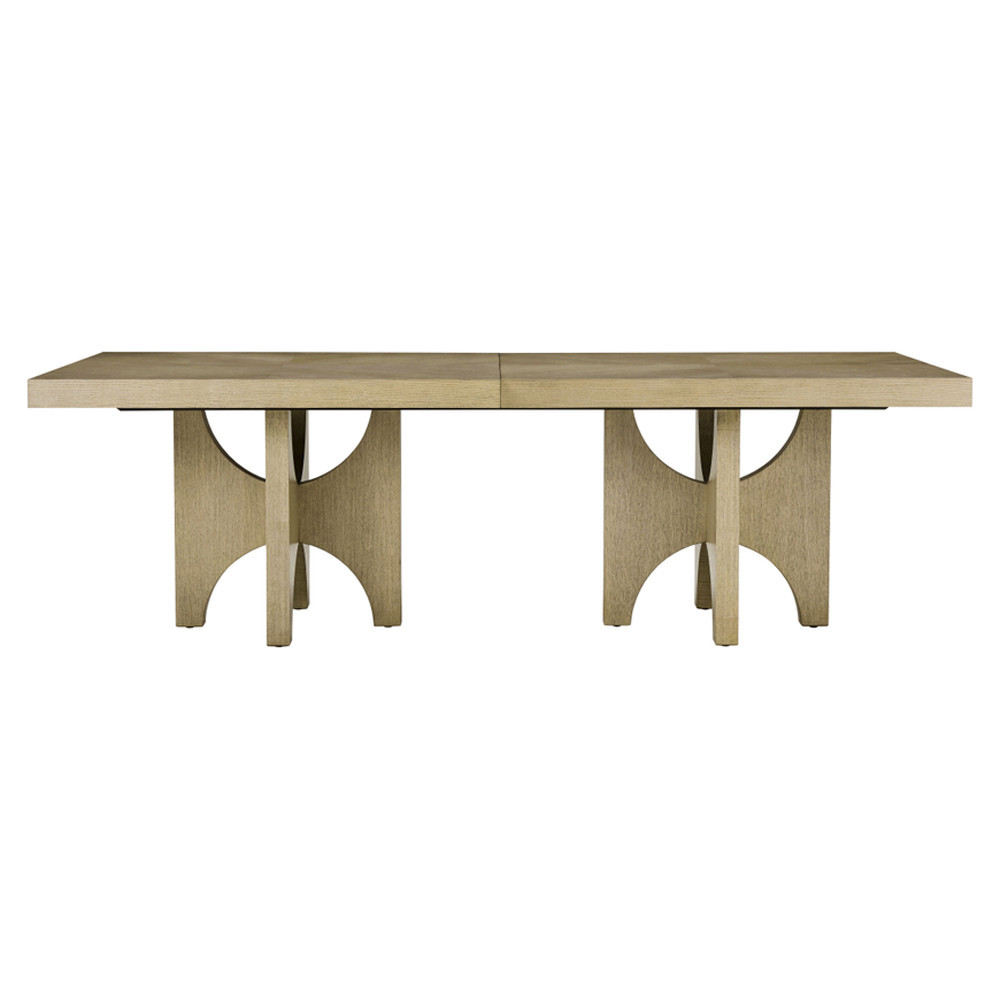 Kaia Dune Oak Extendable Rectangular Dining Table - 97-133"W | Kathy Kuo Home