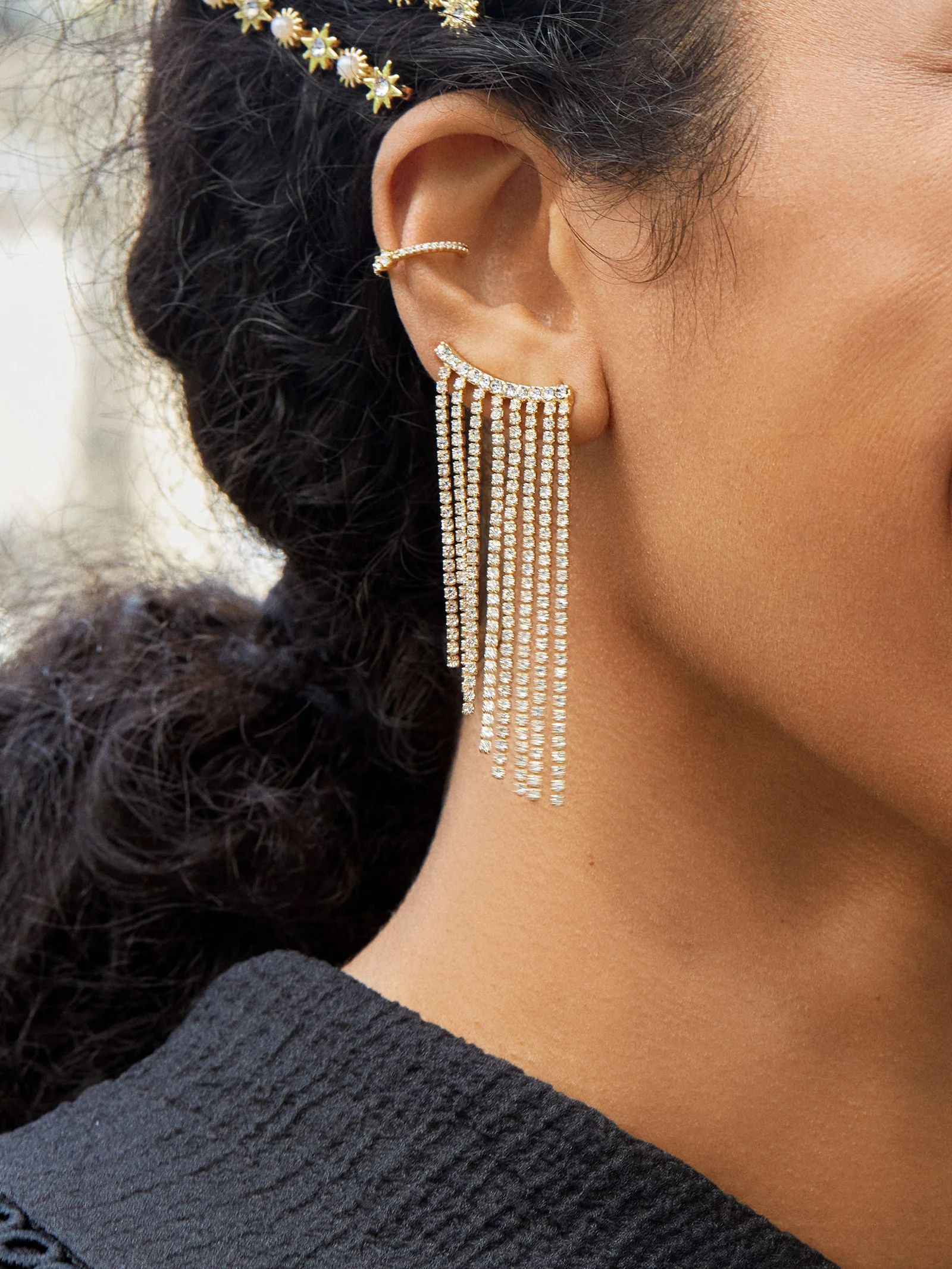 Daniella Earrings - Clear/Gold | BaubleBar (US)