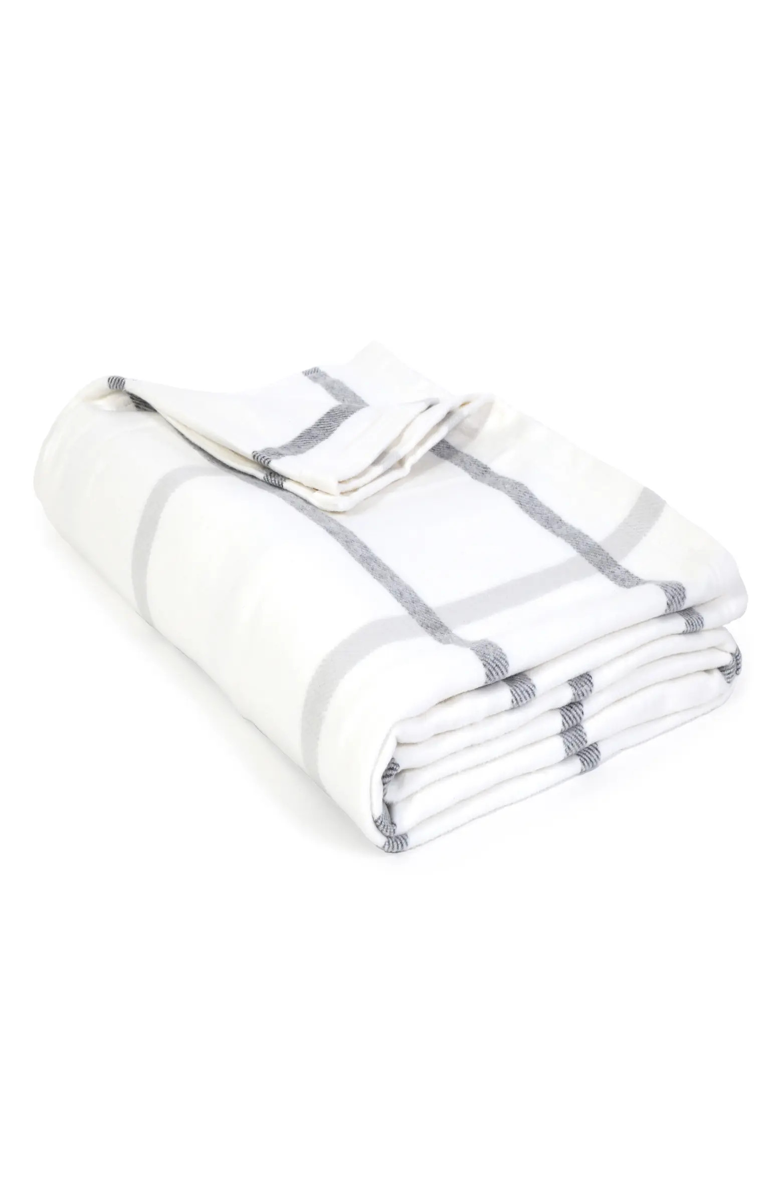 Pom Pom at Home Copenhagen Windowpane Check Cotton Blanket | Nordstrom | Nordstrom