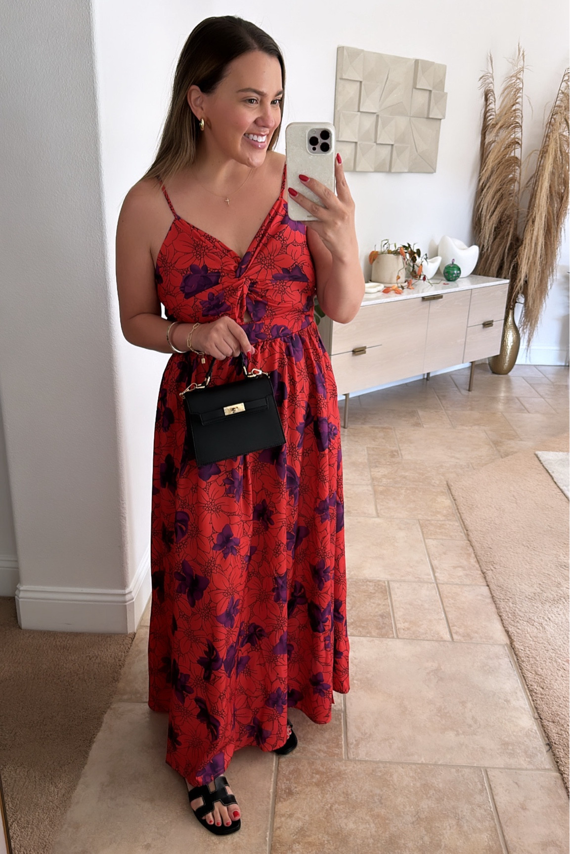 The most stunning maxi dress of all time  I got it on @walmartfashion! #walmartpartner It has adjustable straps, elastic in the back, and a tie. The print is BEAUTIFUL! And it comes in 3 other gorgeous patterns. I’m wearing a size L. #walmartfashion 