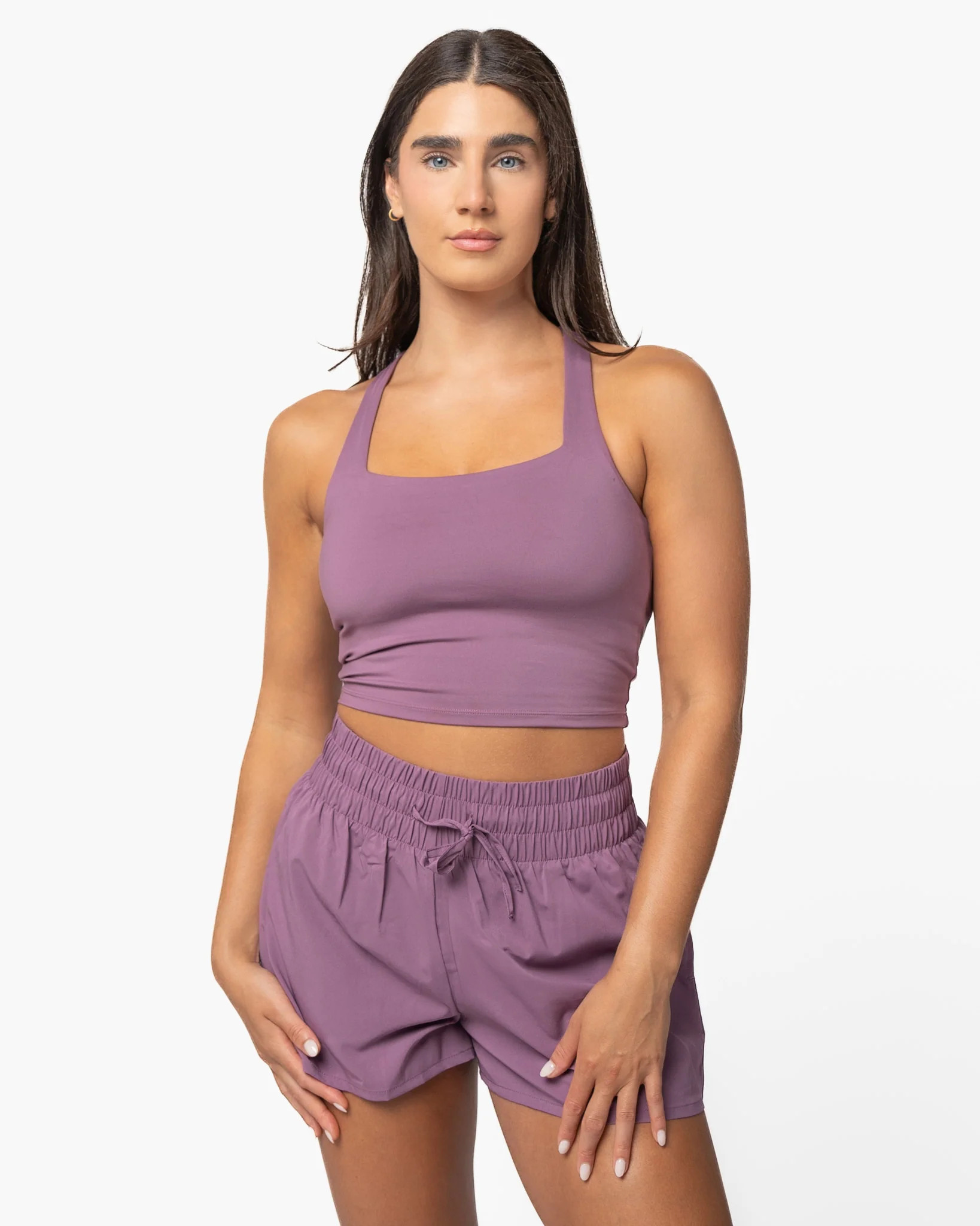 Skin Twist Back Crop - Hazy Lilac | Senita Athletics