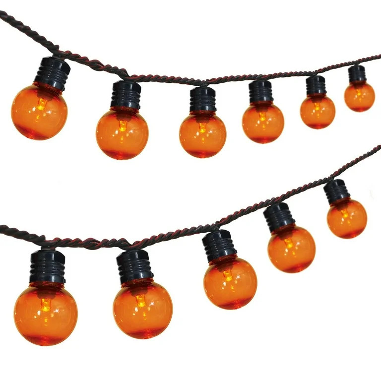 Orange Lights, 70CT, LED G30 Globes, 21ft, Halloween Indoor/Outdoor, by Way To Celebrate | Walmart (US)