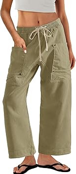 Panadila Women Wide Leg Pants Drawstring Barrel Sweatpants Baggy Cargo Pants Lounge Trousers with... | Amazon (US)