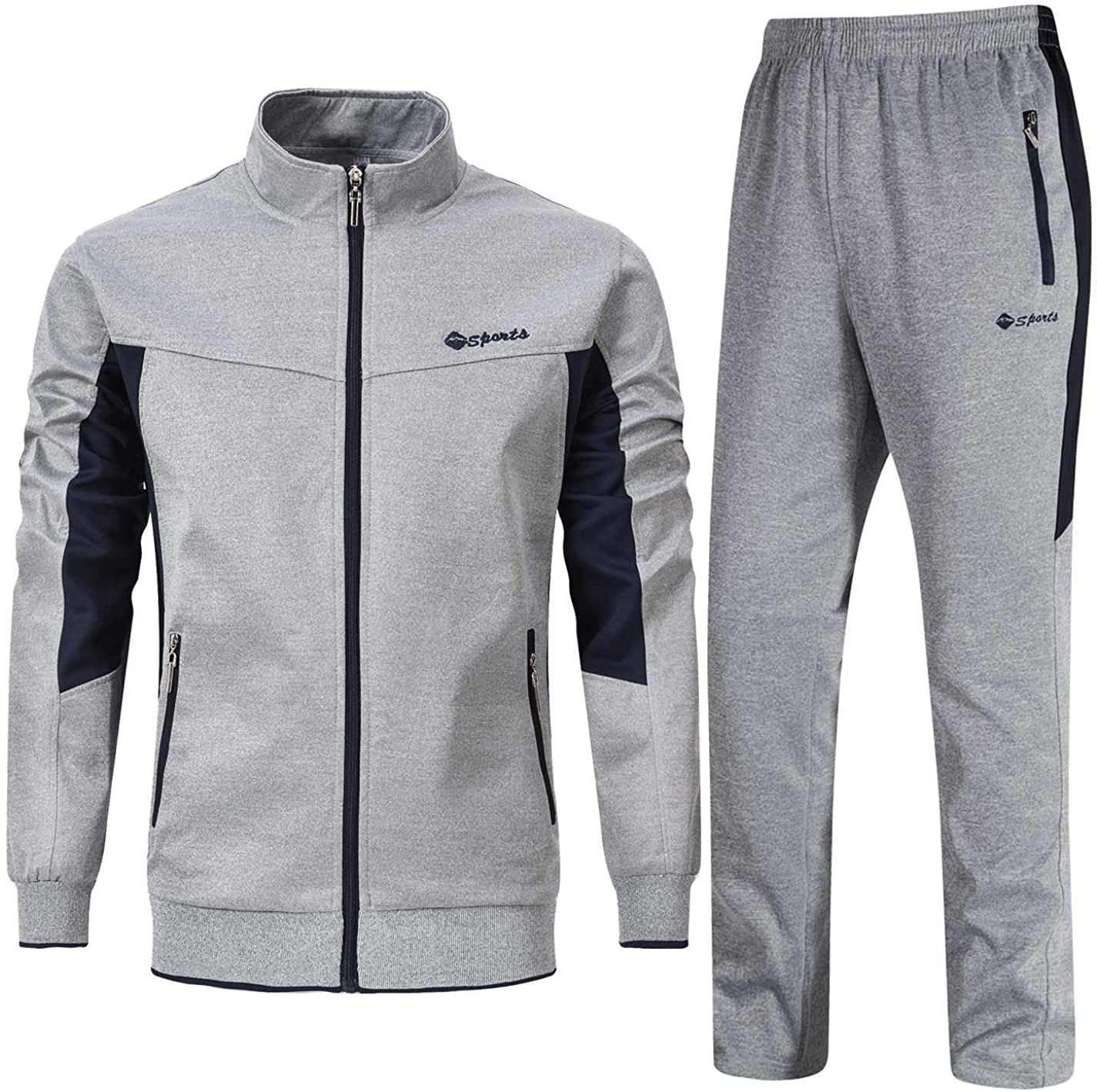 Rdruko Men's Tracksuit Athletic Full Zip Casual Sports Jogging Gym Sweatsuit | Amazon (US)