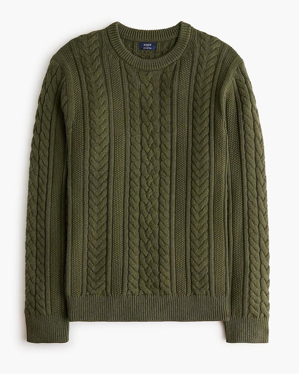 Fisherman cable crewneck sweater | J.Crew Factory