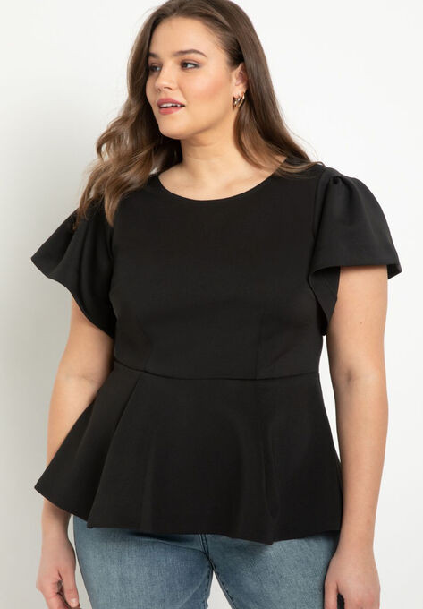 Flare Sleeve Peplum Top | Eloquii