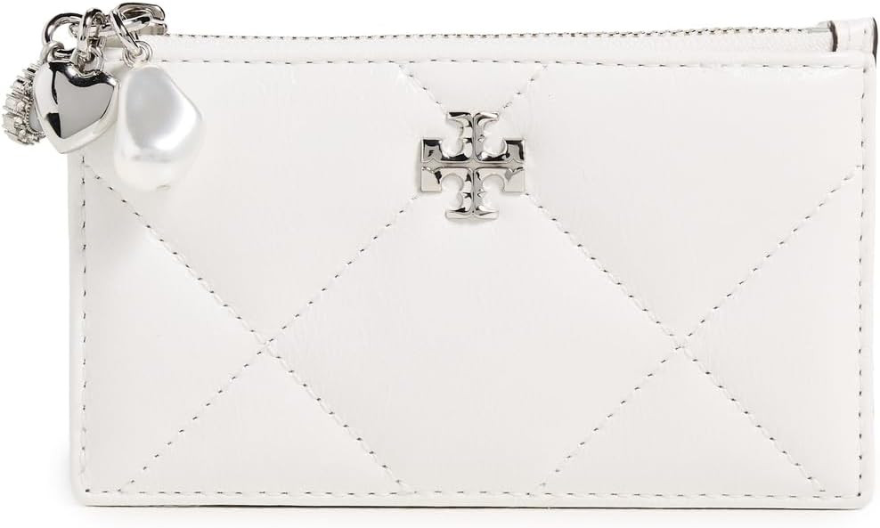 Tory Burch Women's Kira Diamond Quilt Distressed Charm Zip Card Case | Amazon (US)