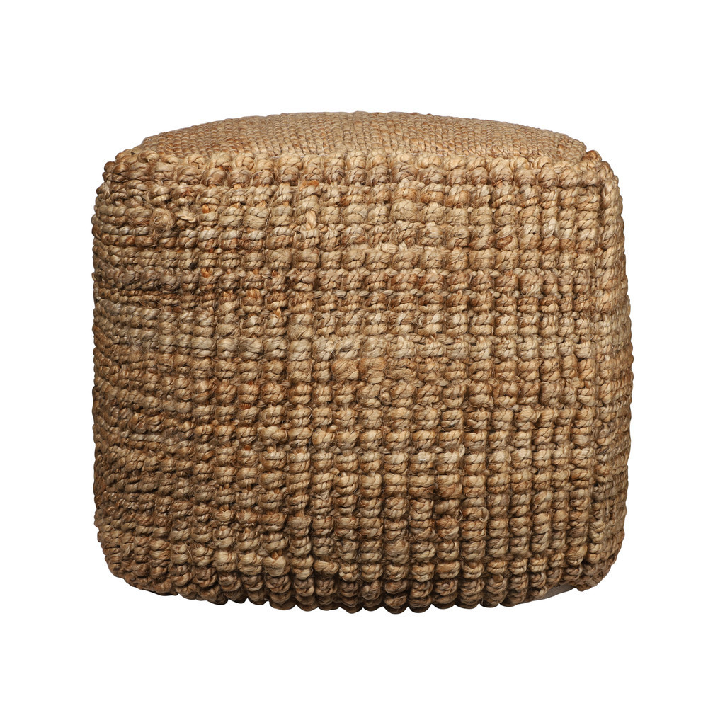 Intra Solid Indoor Handmade Pouf In Natural | 1stopbedrooms