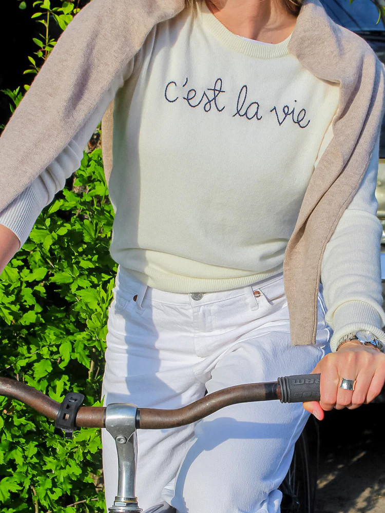 "c'est la vie" Crewneck | Lingua Franca NYC